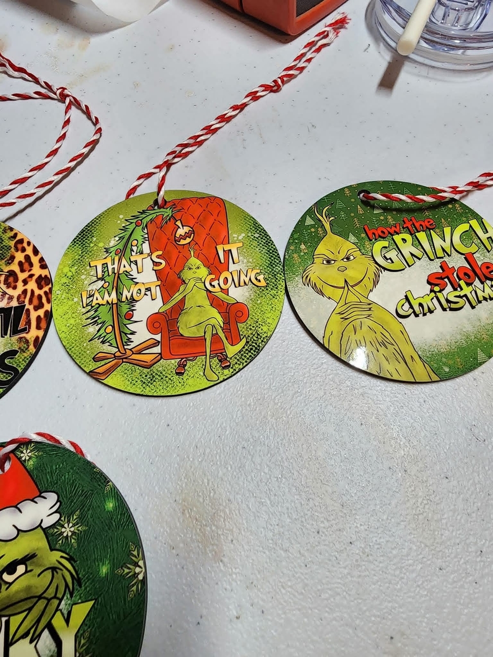 Funny Grinch Christmas Ornaments – “That’s It, I’m Not Going” Holiday Set
